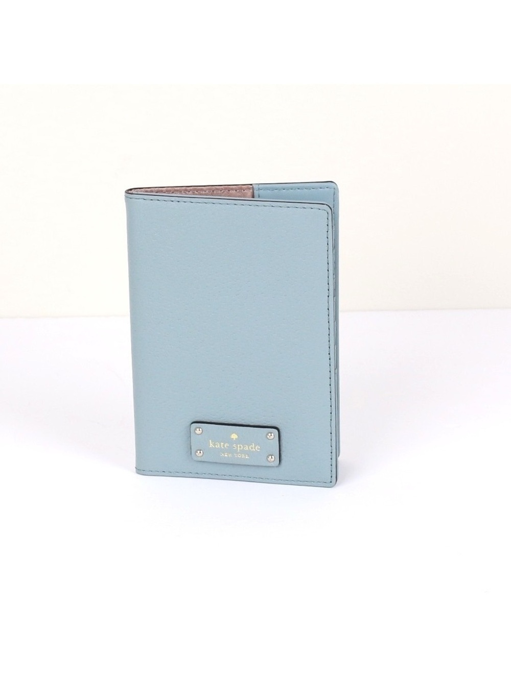 Kate Spade New York Light Blue Leather Passport Holder Wallet